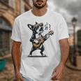 Dog Playing Guitar Singing Boston Terrier For Men Women Girls Kids Unisex T-Shirt, funny design