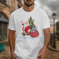 Santa Ugly Christmas Tree Lights Boston Terrier Dog Lover Unisex T-Shirt, Boston Terrier Christmas Gifts, funny design