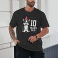 10 Years Old Birthday Boston Terrier Dog Lover 10th Party For Men Women Kids Unisex T-Shirt, novelty gifts, funny gifts