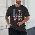4th Of July Decor Patriotic LOVE Boston Terrier USA Flag Unisex T-Shirt, novelty gifts, funny gifts