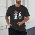 6 Years Old Birthday Boston Terrier Dog Lover 6th Party Kid Unisex T-Shirt, novelty gifts, funny gifts