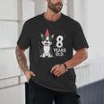 8 Years Old Birthday Boston Terrier Dog Lover 8th Party Kid Unisex T-Shirt, novelty gifts, funny gifts