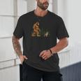 Boston Terrier Bigfoot Dog Walking Dog Mom Dad Kids Unisex T-Shirt, novelty gifts, funny gifts