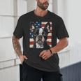 Boston Terrier Dog American Flag 4th Of July Patriotic Puppy Unisex T-Shirt, novelty gifts, funny gifts
