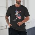 Boston Terrier Dog Merica 4th Of July Usa American Flag Men Unisex T-Shirt, novelty gifts, funny gifts