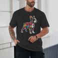 Boston Terrier Floral Vintage Dog Mom Distressed Men Women Kids Unisex T-Shirt, novelty gifts, funny gifts