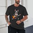 Boston Terrier Playing Guitar Boston Terrier Unisex T-Shirt, novelty gifts, funny gifts
