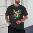 Boston Terrier In Red Day Of The Dead Sugar Skull Dog Unisex T-Shirt, novelty gifts, funny gifts