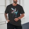 Boston Terrier Riding T-Rex Dinosaur Dog Lover Unisex T-Shirt, novelty gifts, funny gifts