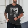 Dog Mom Dad Alien Selfie Boston Terrier UFO For Men Women Unisex T-Shirt, novelty gifts, funny gifts