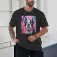 Dog Pink Boston Terrier Unisex T-Shirt, novelty gifts, funny gifts