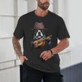Guitar Shirt Boston Terrier Dog Playing Acoustic Guitar Unisex T-Shirt, novelty gifts, funny gifts