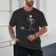 Halloween Boston Terrier And Skeleton Unisex T-Shirt, novelty gifts, funny gifts