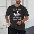 Just a Woman Who Loves Her Boston Terrier Cute Dog Mom Unisex T-Shirt, novelty gifts, funny gifts