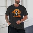 Pumpkin Boston Terrier Costume On Boston Terrier Halloween Unisex T-Shirt, novelty gifts, funny gifts