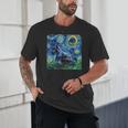 Scottish Terrier Starry Night Scotty Dog Art By Aja Unisex T-Shirt, novelty gifts, funny gifts