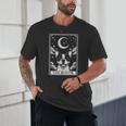 Tarot Card Vintage Crescent Moon Boston Terrier Dog Mom Unisex T-Shirt, novelty gifts, funny gifts