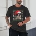 Ugly Xmas Sweater Santa Boston Terrier Dog Christmas For Men Women Kids Unisex T-Shirt, novelty gifts, funny gifts