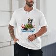 Boston Terrier Merry Christmas Tree Lights Dog X-Mas Dogs Unisex T-Shirt, novelty gifts, funny gifts