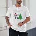Boston Terrier Santa Hat Dabbing Around The Christmas Tree Unisex T-Shirt, novelty gifts, funny gifts