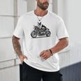 Cool Boston Terrier Riding a Motorcycle Biker Dog Lover For Men Women Kids Unisex T-Shirt, novelty gifts, funny gifts