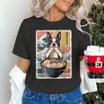 Boston Terrier Ramen Noodles Japanese Art Retro Ocean Waves Unisex T-Shirt, gift for family, gift for coworker