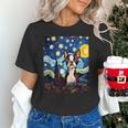 Boston Terrier Starry Night Van Gogh Art Unisex T-Shirt, gift for family, gift for coworker