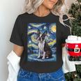 Boston Terrier Van Gogh Starry Night Unisex T-Shirt, gift for family, gift for coworker