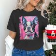 Dog Pink Boston Terrier Unisex T-Shirt, gift for family, gift for coworker