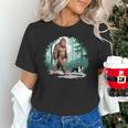 Whimsical Forest Adventures Sasquatch Bigfoot Walking Boston Terrier Dog Lovers Unisex T-Shirt, gift for family, gift for coworker