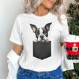 Boston Terrier Dog Puppy Dog In Pocket Cute Pet Lover Unisex T-Shirt, gift for family, gift for coworker