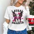 Boston Terrier Heart Glasses Girls Bostie Valentines Day Unisex T-Shirt, gift for family, gift for coworker