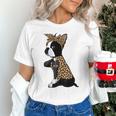 Boston Terrier Lover I Love Mom Tattoo Leopard Unisex T-Shirt, Boston Terrier Mom Shirts, gift for family, gift for coworker