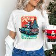 Boston Terrier Merry Christmas Tree Truck Santa Dog X-Mas Unisex T-Shirt, Boston Terrier Christmas Shirts, gift for family, gift for coworker