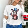 Boston Terrier Puppy Dog Holds His American Flag 4th Of July Unisex T-Shirt, American Boston Terrier Shirts, Boston Terrier 4th Of July Shirts, gift for family, gift for coworker