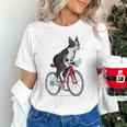 Boston Terrier Riding Bicycle Cute Bostie Biker Raglan Baseball Tee Unisex T-Shirt, Boston Terrier Riding Shirts, gift for family, gift for coworker