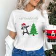 Boston Terrier Santa Hat Dabbing Around The Christmas Tree Unisex T-Shirt, Boston Terrier Christmas Shirts, gift for family, gift for coworker