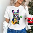 Hawaiian Boston Terrier & Pineapple Ukulele Summer Vacation Unisex T-Shirt, gift for family, gift for coworker