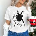 I Love My Boston Terrier Dog With Heart Unisex T-Shirt, gift for family, gift for coworker