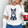 USA Flag Boston Terrier Best Dog Mom Ever 2025 Unisex T-Shirt, Boston Terrier Mom Shirts, gift for family, gift for coworker