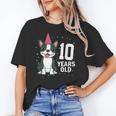 10 Years Old Birthday Boston Terrier Dog Lover 10th Party For Men Women Kids Women's T-Shirt, trending gift
