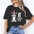 8 Years Old Birthday Boston Terrier Dog Lover 8th Party Kid Women's T-Shirt, trending gift