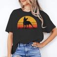 Boston Terrier Bostie Sunset Retro Dog Pet Mom Dad Women's T-Shirt, Couple Gifts, Mom Gifts, Boston Terrier Dad Gifts, Boston Terrier Mom Gifts, trending gift