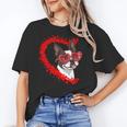 Boston Terrier Dog Mom Dad Valentine’s Day Pet Lover For Men Women Kids Women's T-Shirt, Couple Gifts, Mom Gifts, Boston Terrier Dad Gifts, Boston Terrier Mom Gifts, trending gift