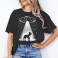 Boston Terrier Mom Dad Dog Alien UFO Women's T-Shirt, Couple Gifts, Mom Gifts, Boston Terrier Dad Gifts, Boston Terrier Mom Gifts, trending gift