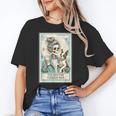 Boston Terrier Mom Skeleton Tarot Card Witch Vibes Dog Mom Women's T-Shirt, Couple Gifts, Mom Gifts, Boston Terrier Tarot Gifts, Boston Terrier Mom Gifts, trending gift