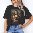 Boston Terrier Mona Lisa Painting Art Dog Mom Dad For Men Women Kids Women's T-Shirt, Couple Gifts, Mom Gifts, Boston Terrier Dad Gifts, Boston Terrier Mom Gifts, trending gift
