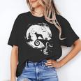 Boston Terrier And Moon Halloween Costume Dog Lover Women's T-Shirt, Boston Terrier Halloween Gifts, trending gift