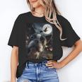 Boston Terrier Selfie Full Moon Flying Witch Halloween Dog Women's T-Shirt, Boston Terrier Halloween Gifts, trending gift