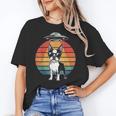 Boston Terrier UFO Alien Boston Terrier Dog Mom Dad Women's T-Shirt, Couple Gifts, Mom Gifts, Boston Terrier Dad Gifts, Boston Terrier Mom Gifts, trending gift